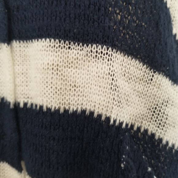 Splendid Navy Blue White Striped Hooded Cardigan Long Sleeve Top Size M - Picture 4 of 7